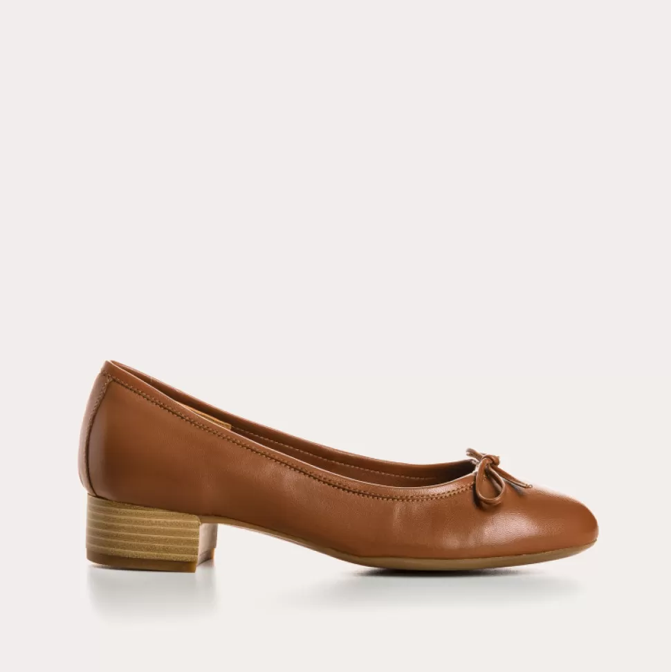 Ballerines^Reqins Ballerines Alma Cuir Camel, Cognac