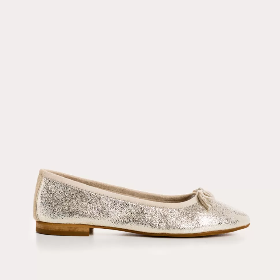 Ballerines^Reqins Ballerines Carmen Crack Cc Metallique, Platine