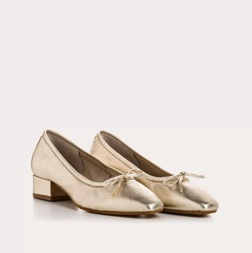 Ballerines^Reqins Ballerines Fetiche Eclat Metallique, Platine