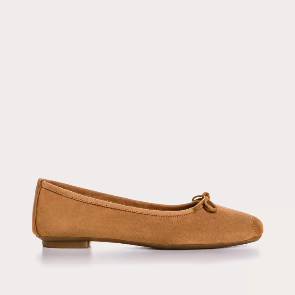 Ballerines^Reqins Ballerines Harmony Cuir Velours Cc Camel, Camel