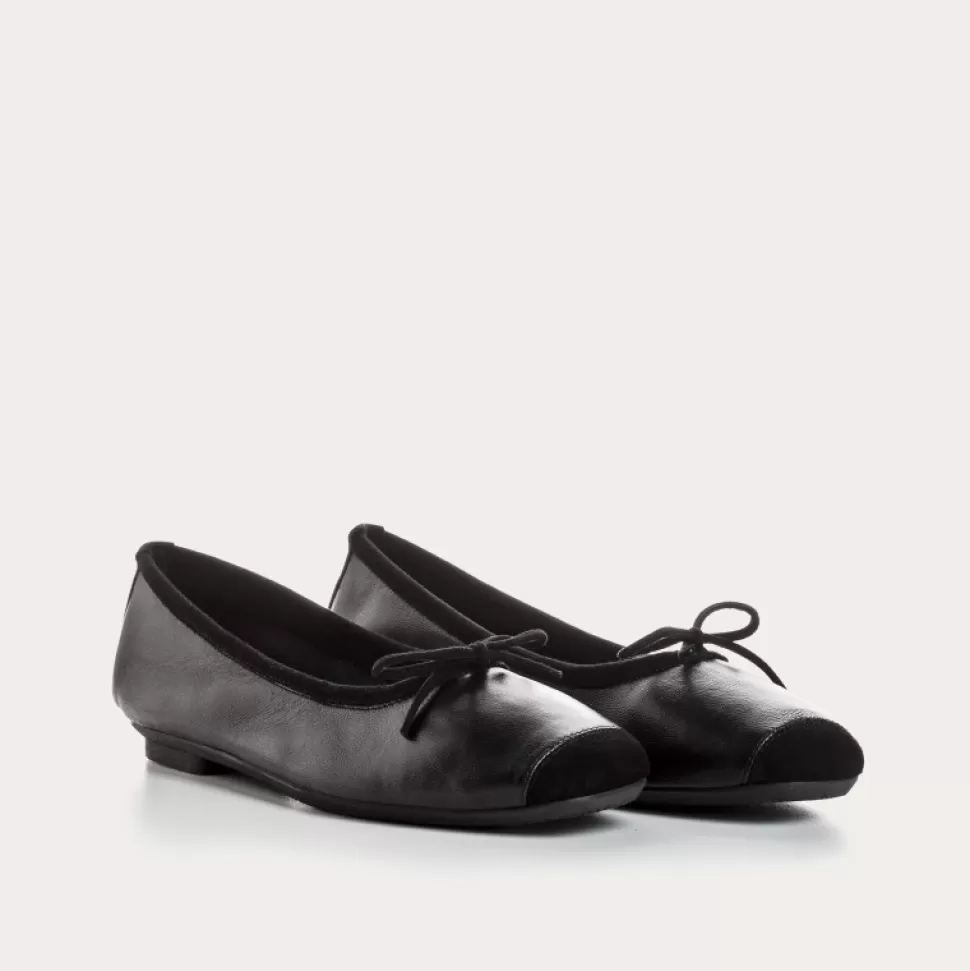 Ballerines^Reqins Ballerines Harmony Cuir/Cuir Velours Cc Noir