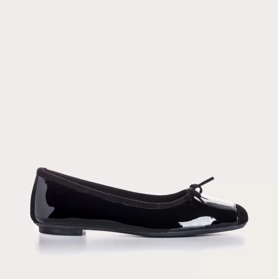 Ballerines^Reqins Ballerines Harmony Vernis/Cuir Velours Cc Noir