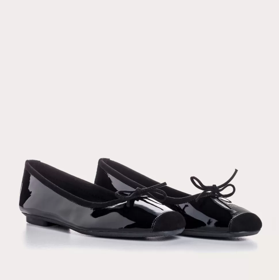 Ballerines^Reqins Ballerines Harmony Vernis/Cuir Velours Cc Noir
