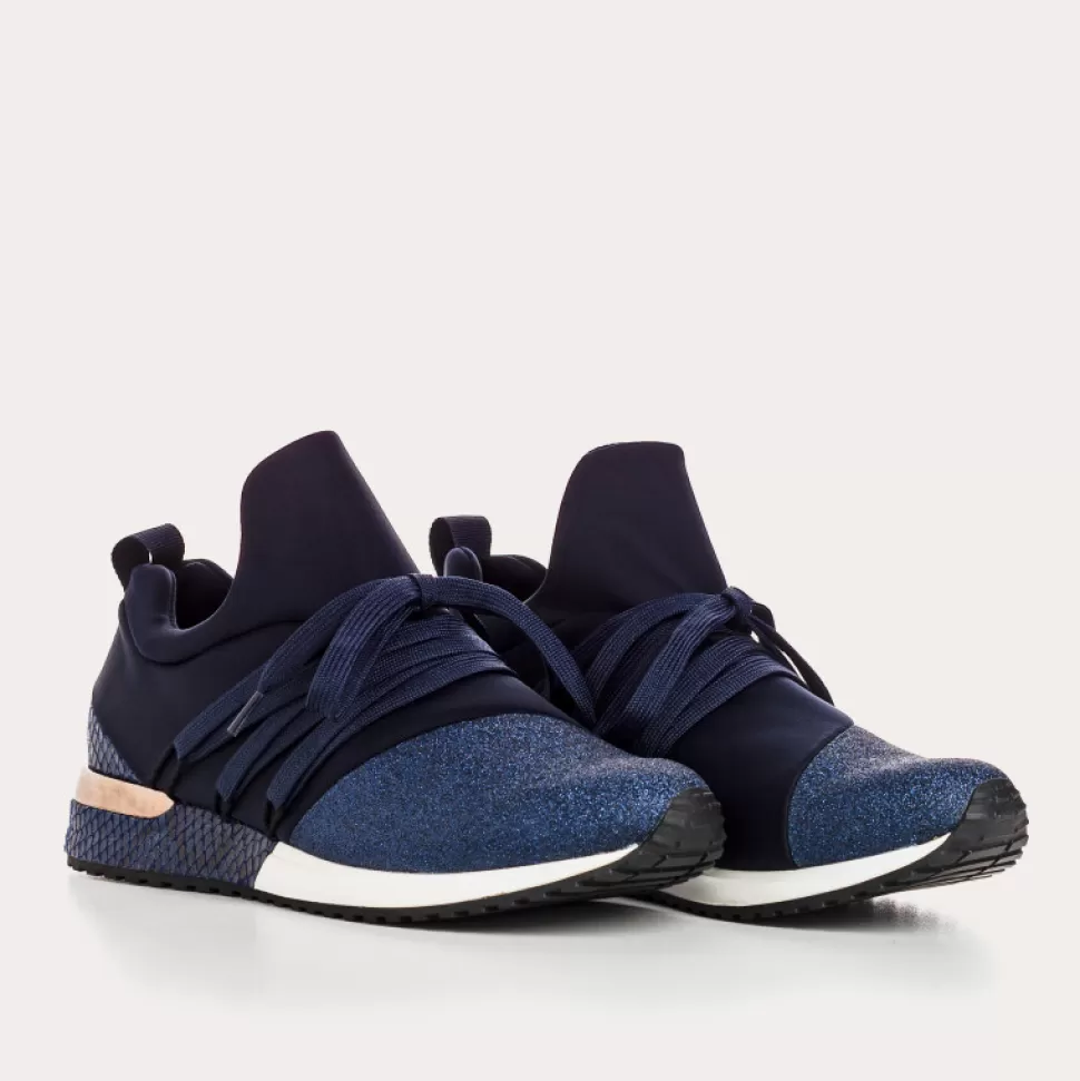 Baskets^Reqins Baskets Ilan Lycra Marine, Bleu