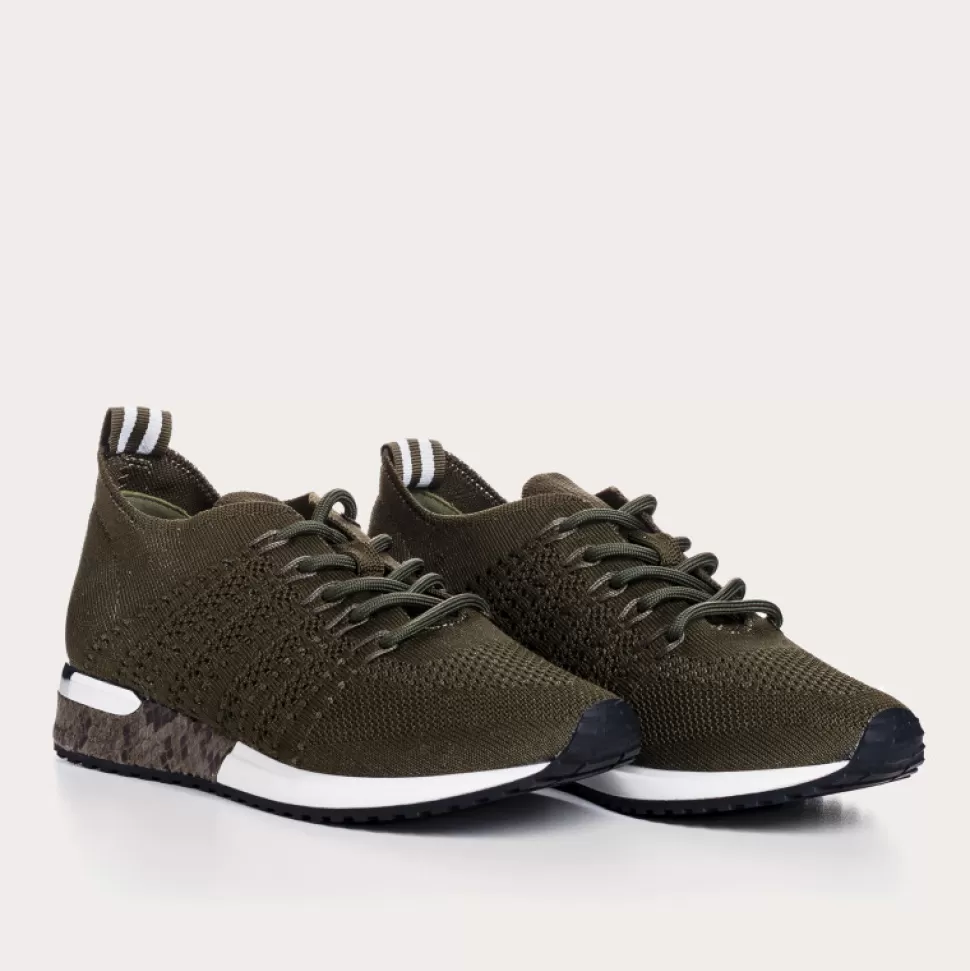 Baskets^Reqins Baskets Ines Crochet Vert, Kaki