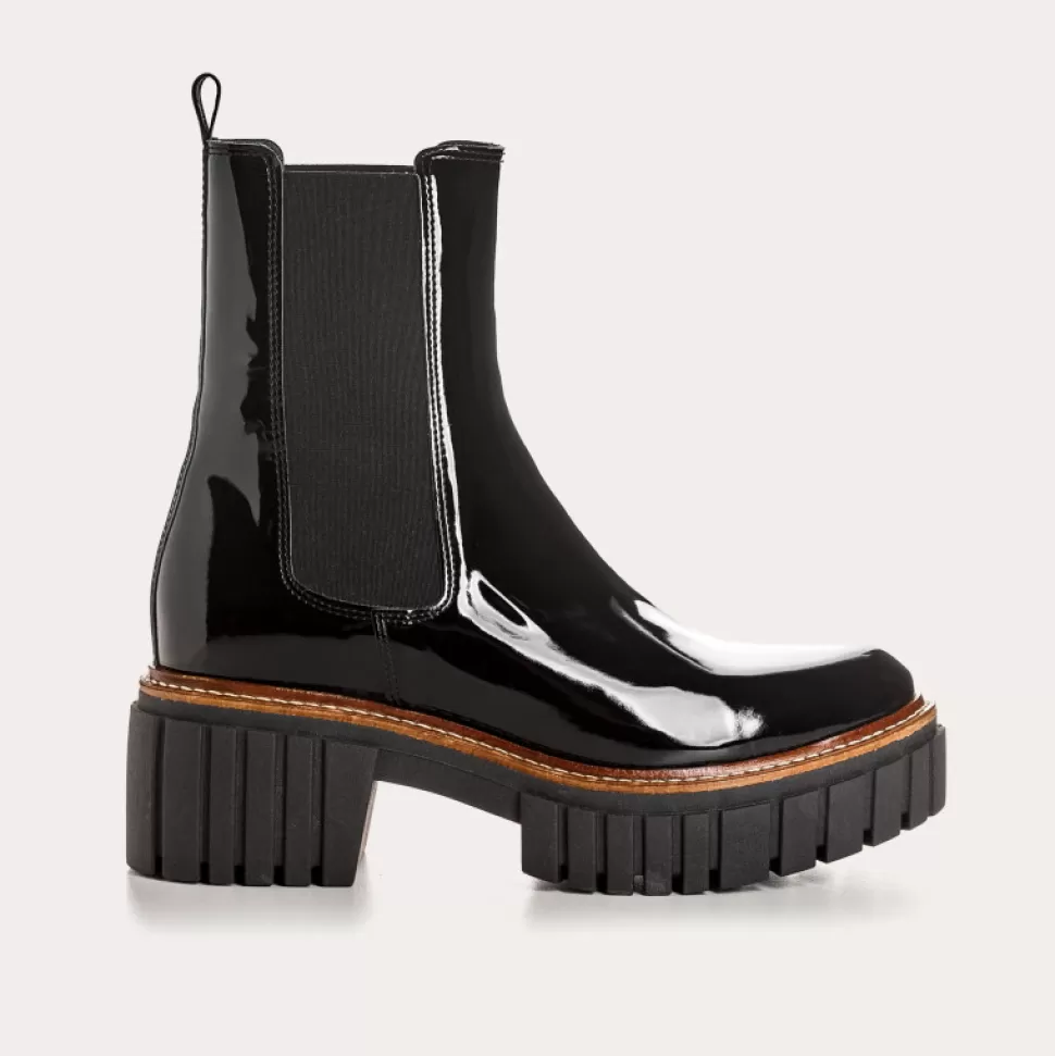 Boots^Reqins Boots Basea Vernis Noir, Noir