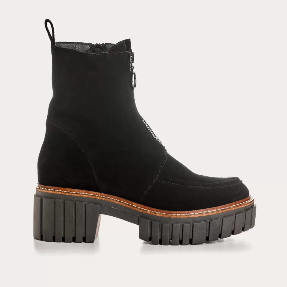 Boots^Reqins Boots Bowen Cuir Velours Noir, Noir