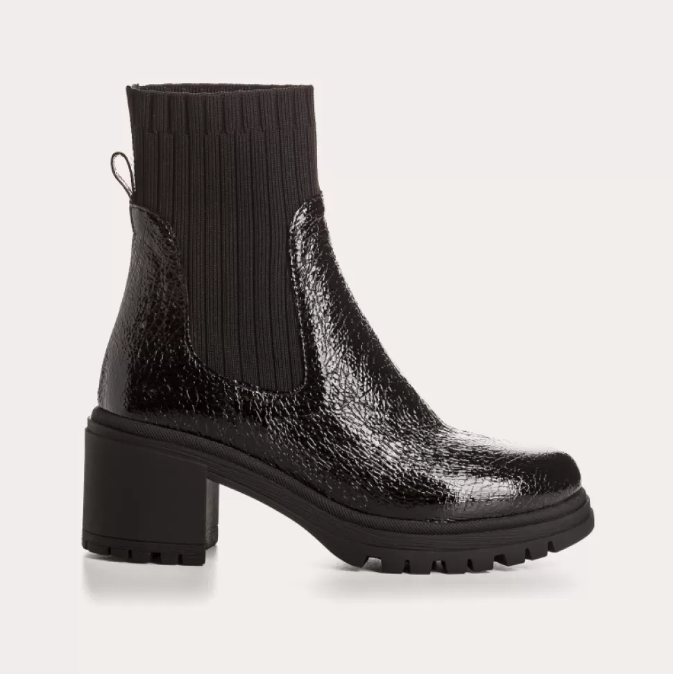 Boots^Reqins Boots Dita Vernis Graine Noir, Noir