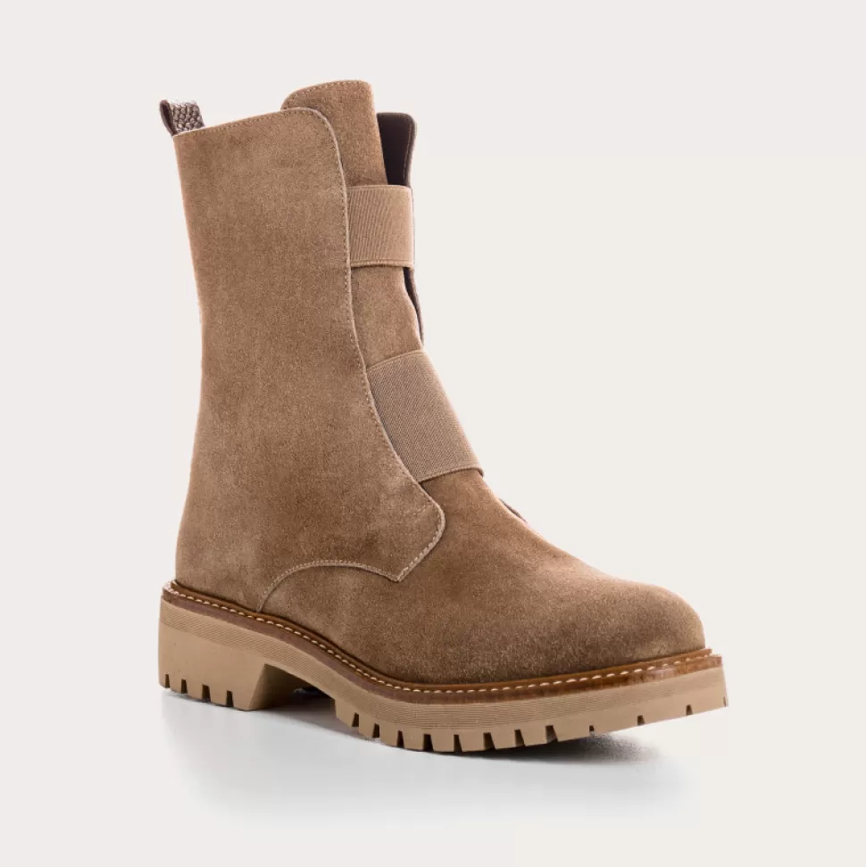 Boots^Reqins Boots Dusky Cuir Velours Taupe, Taupe