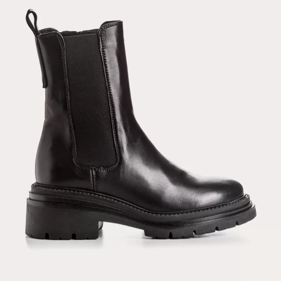 Boots^Reqins Boots Elba Cuir Noir, Noir