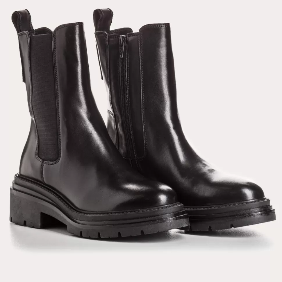Boots^Reqins Boots Elba Cuir Noir, Noir