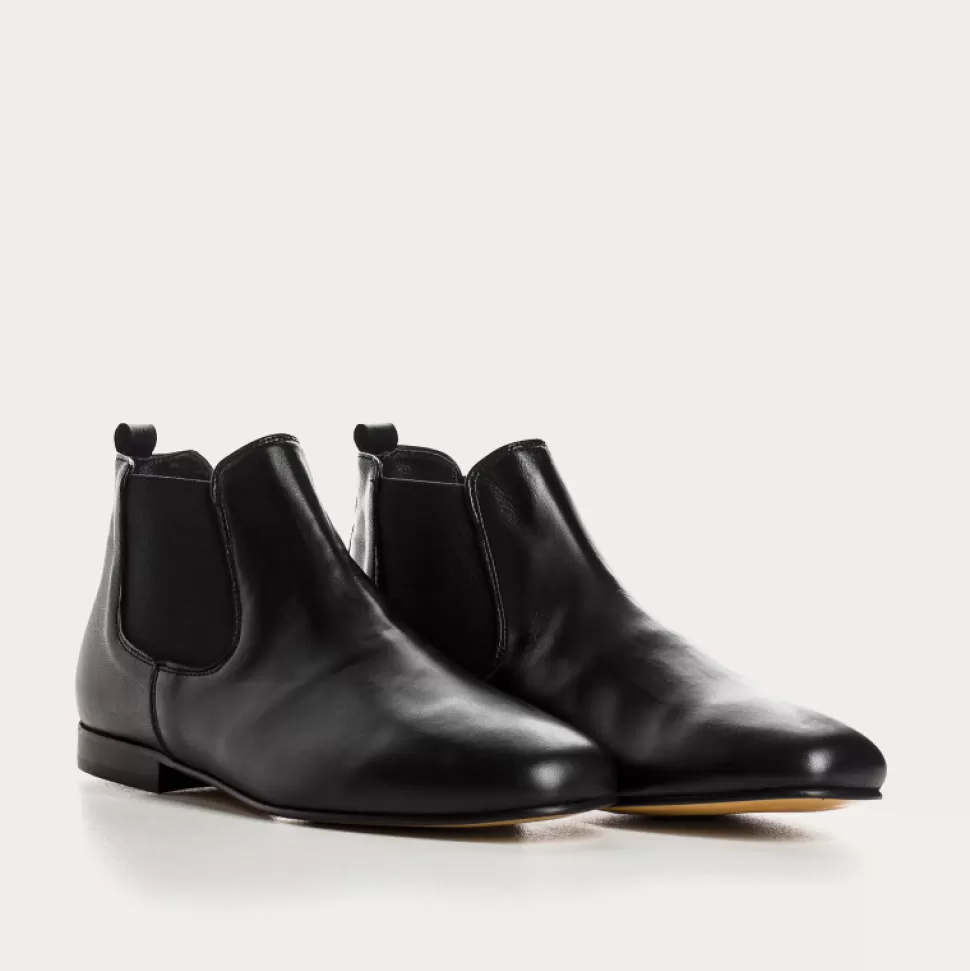 Boots^Reqins Boots Lizette Cuir Noir, Noir