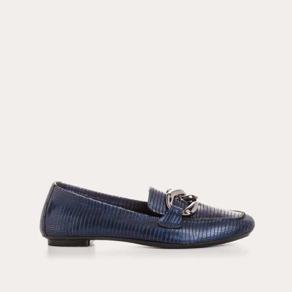 Mocassins^Reqins Mocassins Haster Lezard Bleu, Nuit